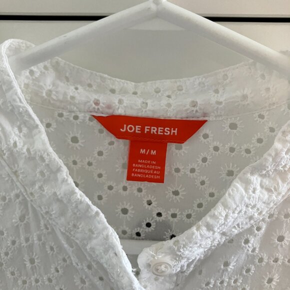 White Eyelet 100% Cotton Shirt - M - Picture 2 of 7